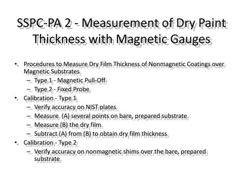 measuring dry film coating thickness according to sspc-pa 2|coating thickness measurement pdf.